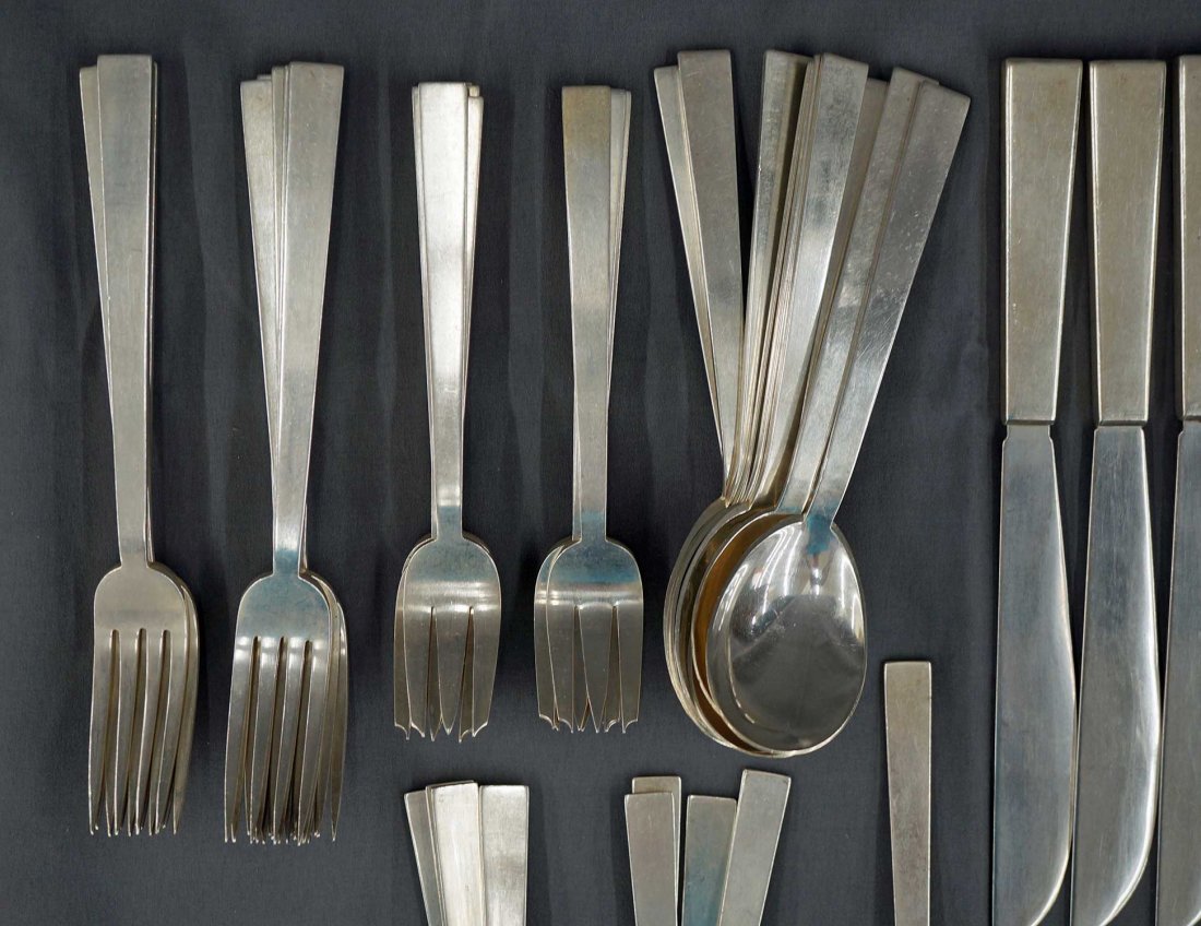 57pc Adra ''Moderne'' Sterling Silver Flatware Service, (1 of 3)