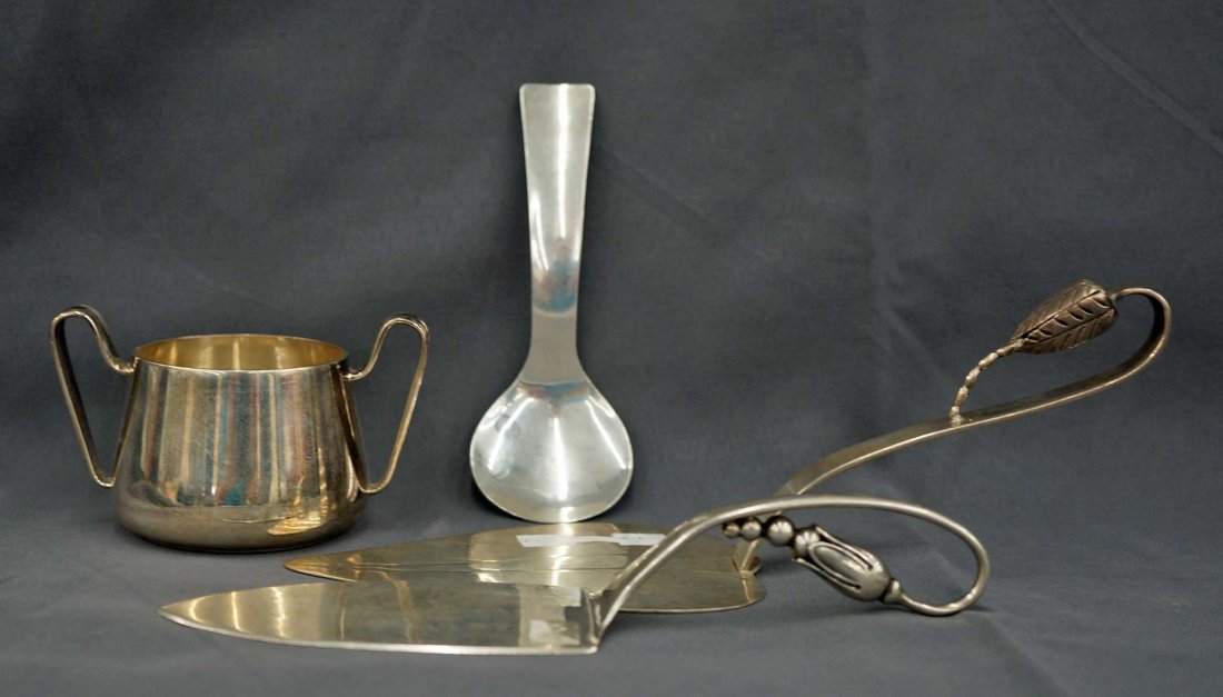 (4) pieces Mid Century Modern Sterling ServingPieces (1 of 2)