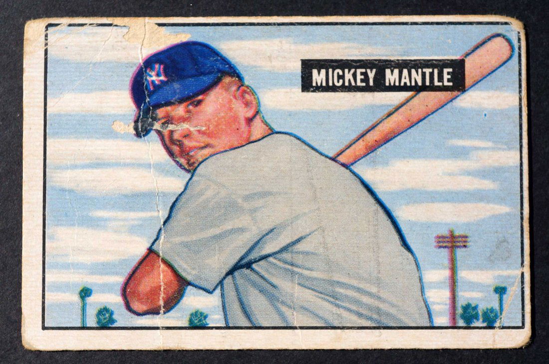 1951 Bowman #253 Mickey Mantle Rookie Card PR/FR (1 of 2)