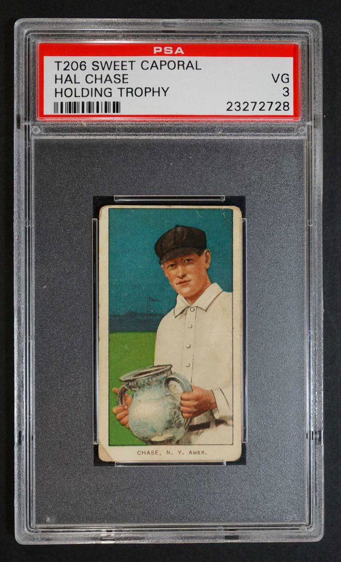 1909-11 T206 Hal Chase Holding Trophy. Sweet Caporal (1 of 2)