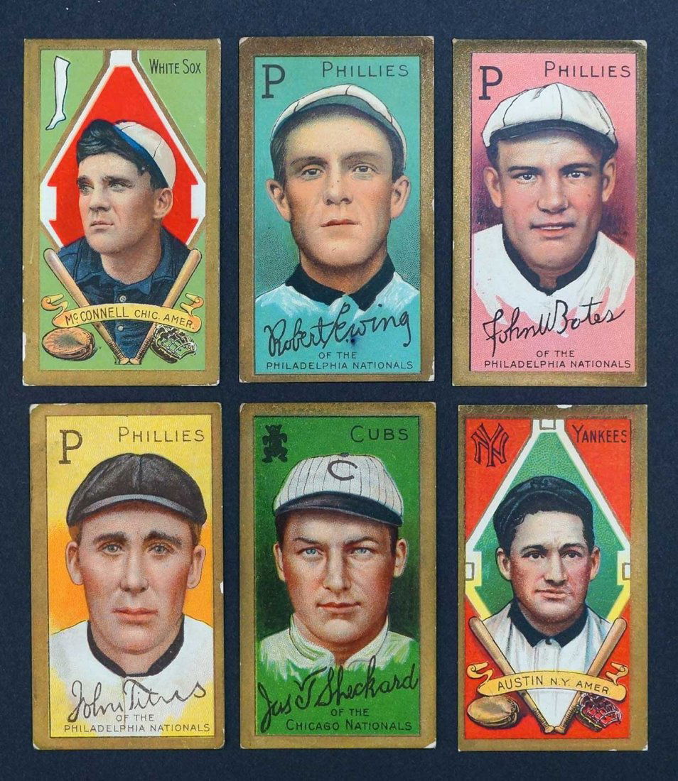 1911 T205 Gold Border Group of Baseball Cards (6). (1 of 2)