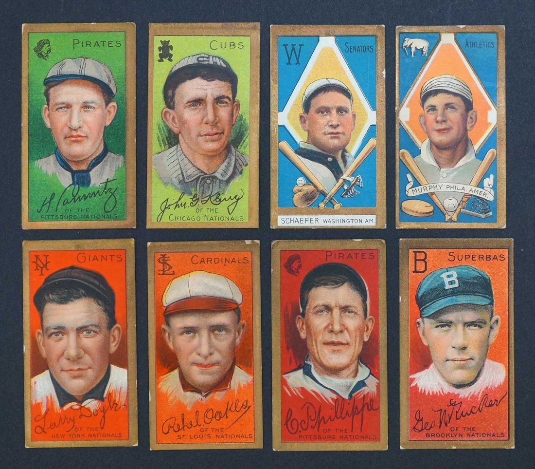 1911 T205 Gold Border Group of (8) Baseball Cards. (1 of 2)