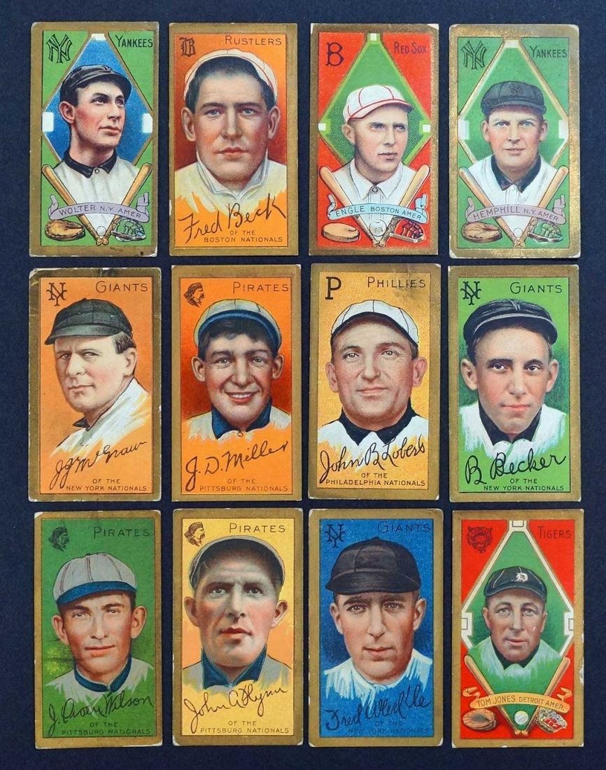 1911 T205 Gold Border Group of (12) Baseball Cards. (1 of 2)