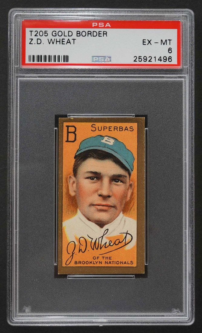 1911 T205 Gold Border Zach Wheat (PSA 6) Provenance: (1 of 2)