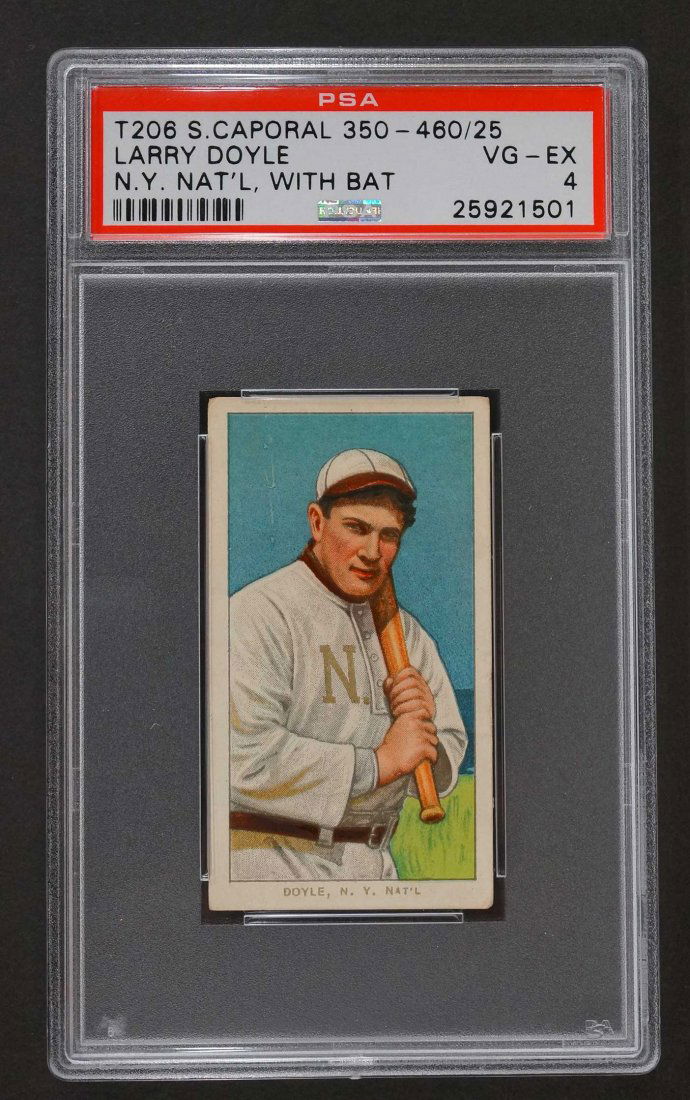 1909-11 T206 Sweet Caporal Larry Doyle N.Y. Nat'l, With (1 of 2)