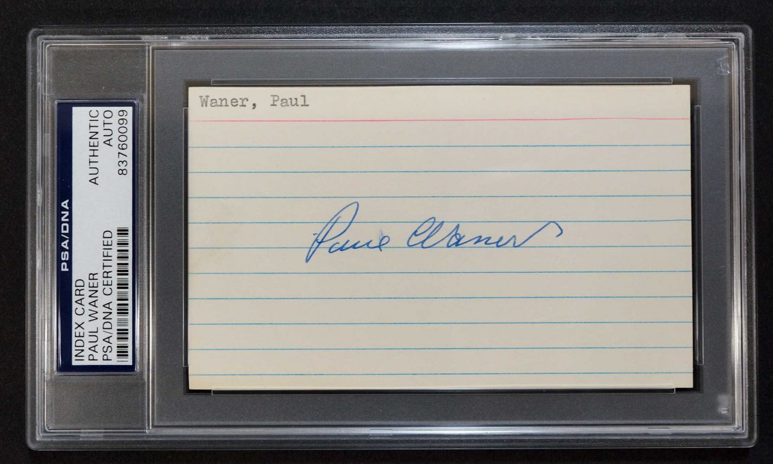 Paul Waner Signed 3'' x 5'' card. PSA/DNA Authentic. (1 of 1)