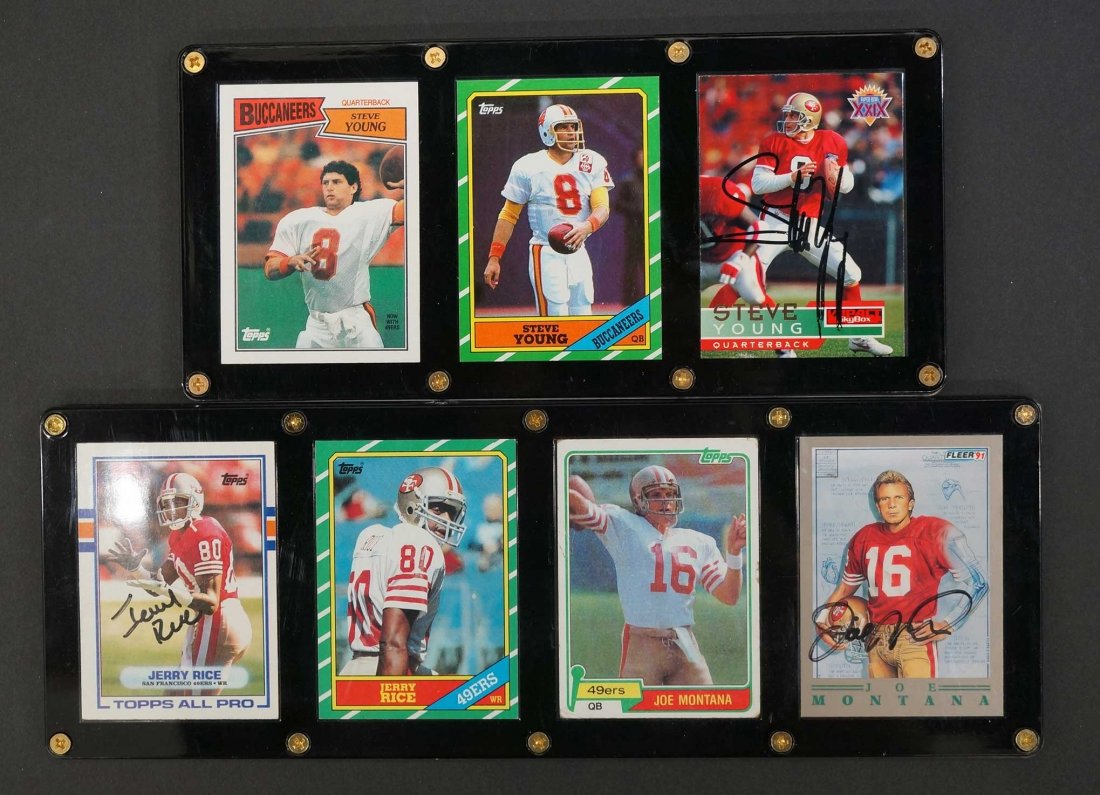San Francisco 49'ers Display of Signed Rookie Cards, (1 of 2)
