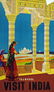 Taj Mahal Visit India Travel Poster, circa 1950's.