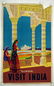 Taj Mahal Visit India Travel Poster, circa 1950's. - 2