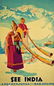 See India Travel Poster, circa 1950's. 39.75'' x 25'',