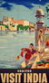 Udaipar India Travel Poster, 39.75'' x 25''. Fair to