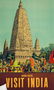 Budh Gaya India Travel Poster, cirac 1950's. 38.75'' x
