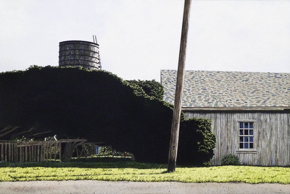 James Torlakson (b.1951 California) Untitled Landscape: James Torlakson (b.1951 California) Untitled Landscape Watercolor on Paper 13.5''x20'' Image. Intricate detail to this roadside view. Signed l.r. with Polly Friedlander Gallery, Seattle label on verso