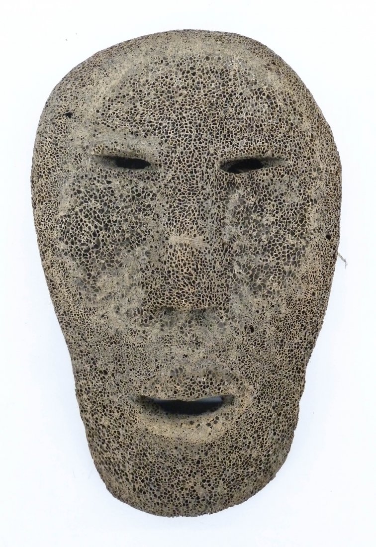 Old Inuit Eskimo Whale Bone Mask 11''x7''. A vintage: Old Inuit Eskimo Whale Bone Mask 11''x7''. A vintage human or funeral hanging mask. Overall excellent condition. Alaskan Indian, native.