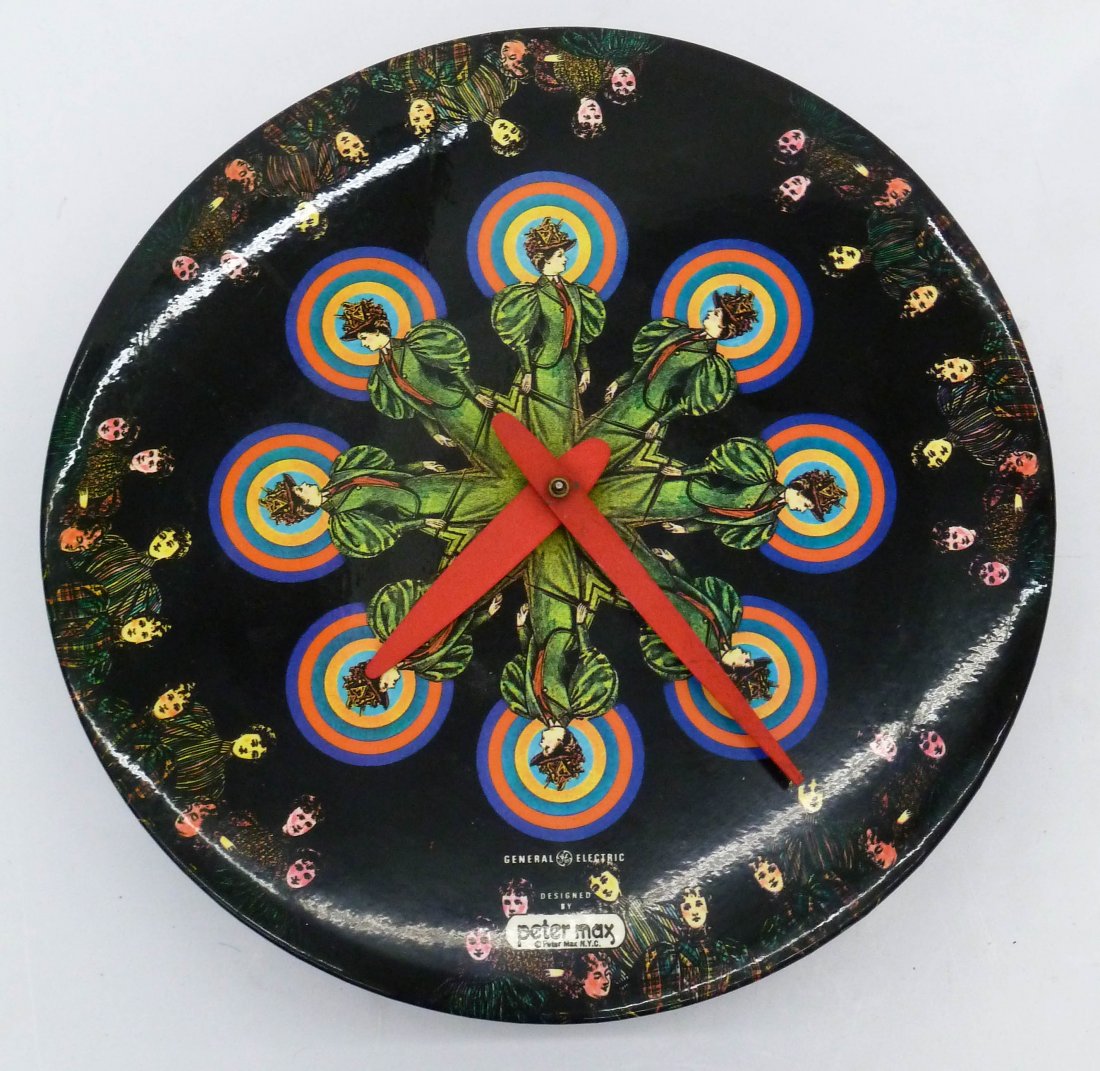 Vintage Peter Max General Electric Clock 9". A working: Vintage Peter Max General Electric Clock 9". A working vintage pop art clock model 8503. Overall excellent condition.