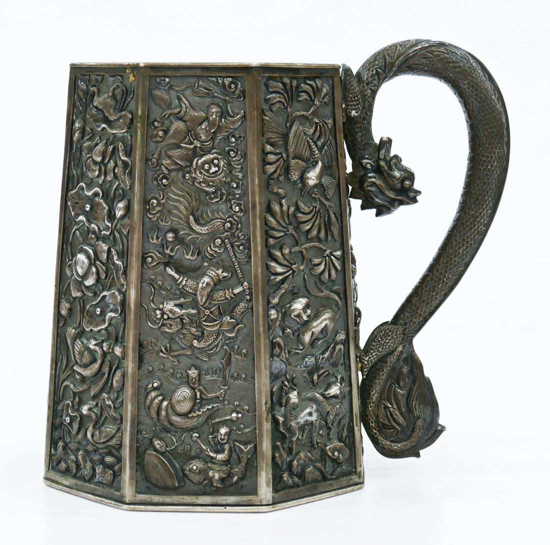 Impressive Chinese Export Silver Tankard by Cutshing (1 of 8)