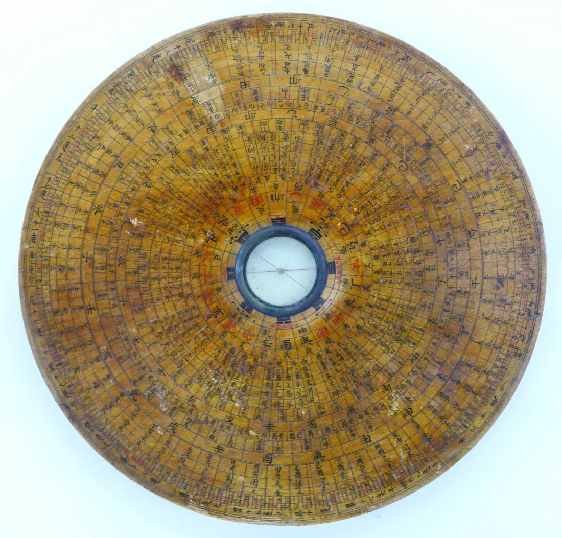 Old Chinese Wood Compass in Box 8''x8''. Feng shui luo (1 of 3)