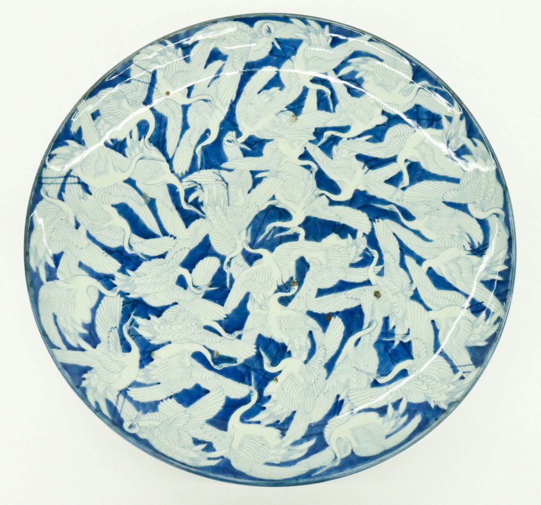 Japanese Imari Crane Large Porcelain Charger 23''. (1 of 3)