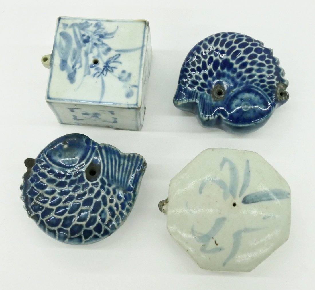 4pc Korean Porcelain Water Droppers 3'' Each. Figural (1 of 2)