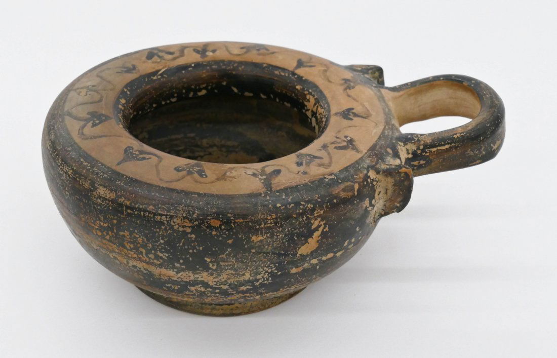 Ancient Greek Corinthian Pottery Kothon 2''x6''. (1 of 2)