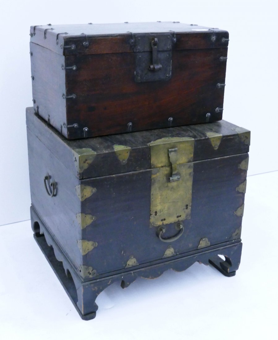 2pc Korean Small Storage Chests. Darkwood chests with (1 of 1)
