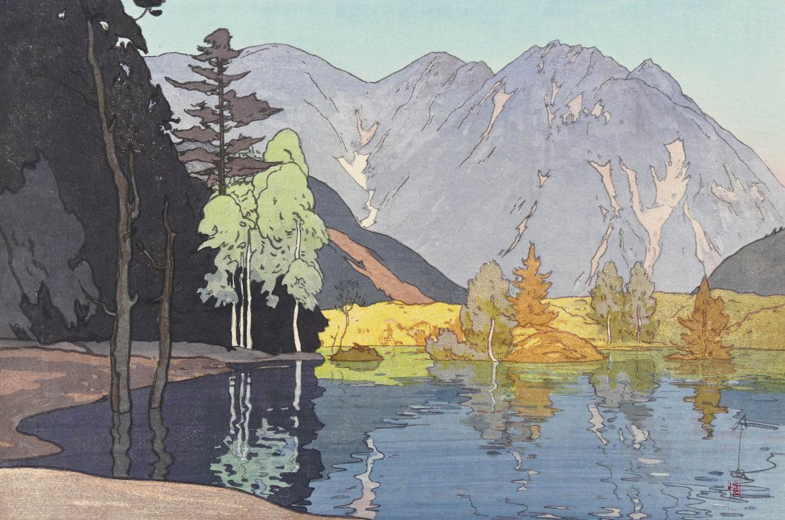 Hiroshi Yoshida ''Hadakayama'' Woodblock Print (1 of 3)