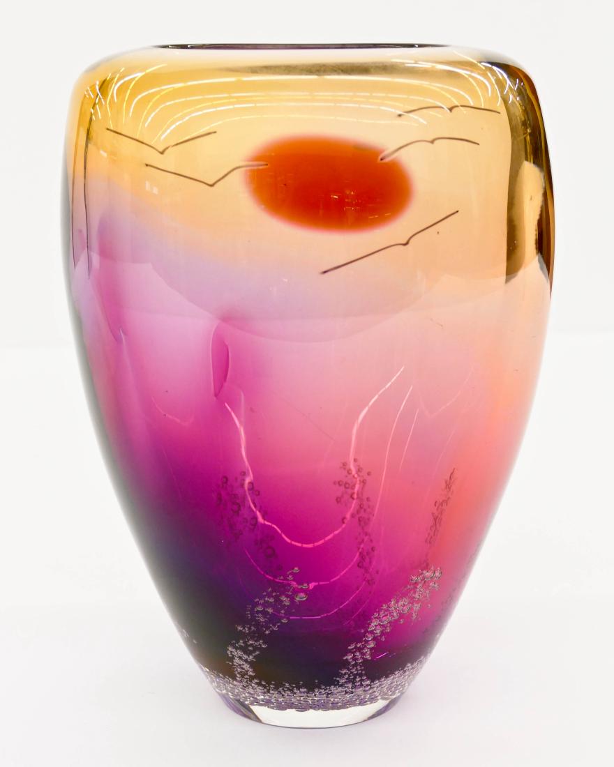 Buzz Blodgett (b.1951 American) Sunset Vase 2000 Blown (1 of 2)