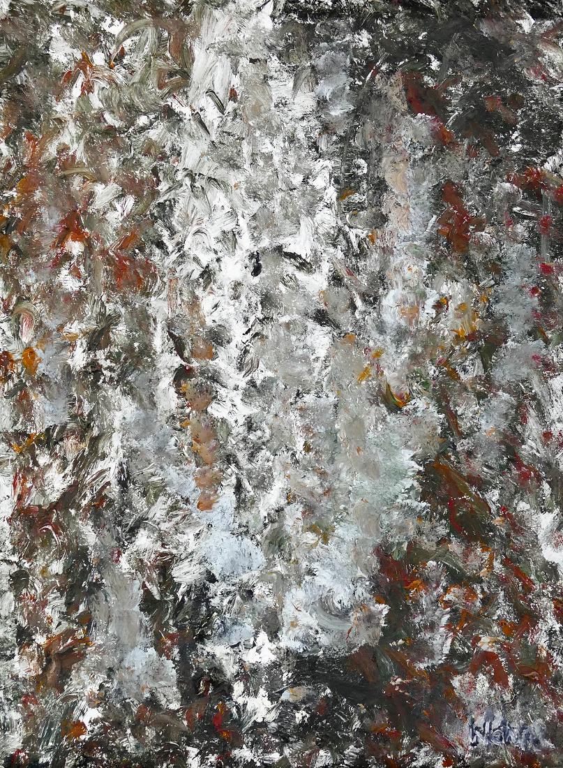 Wesley Wehr (1929-2004 Washington) Abstract 1991 Oil on: Wesley Wehr (1929-2004 Washington) Abstract 1991 Oil on Canvas 24''x18'' Image. An unusual and large abstraction by Wehr. Signed l.r. corner. Framed 25''x19''. Excellent condition.