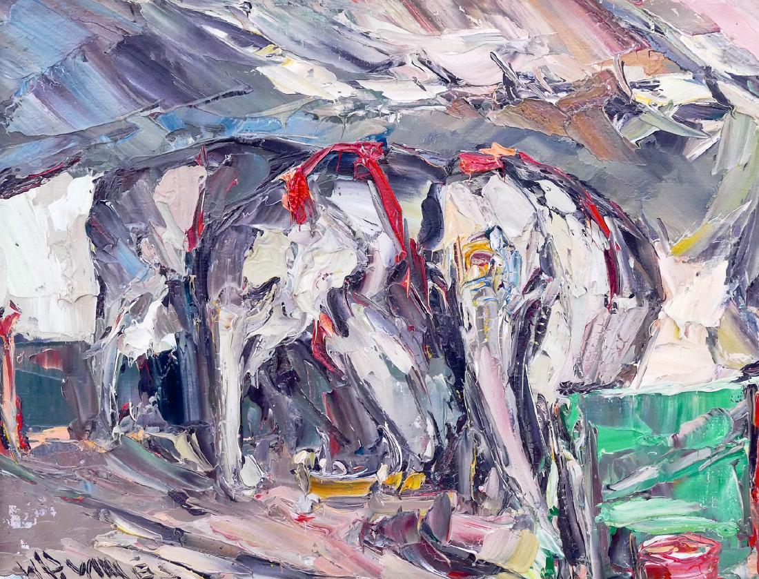 Walter Prescher Van Ed (1916-1988 German) ''Elephants (1 of 2)