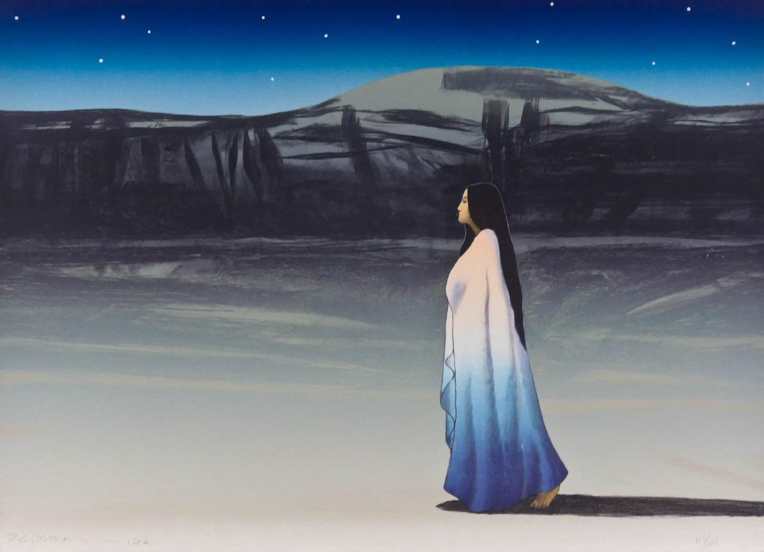 R.C. Gorman ''Chimayo by Night'' 1982 Lithograph in (1 of 2)