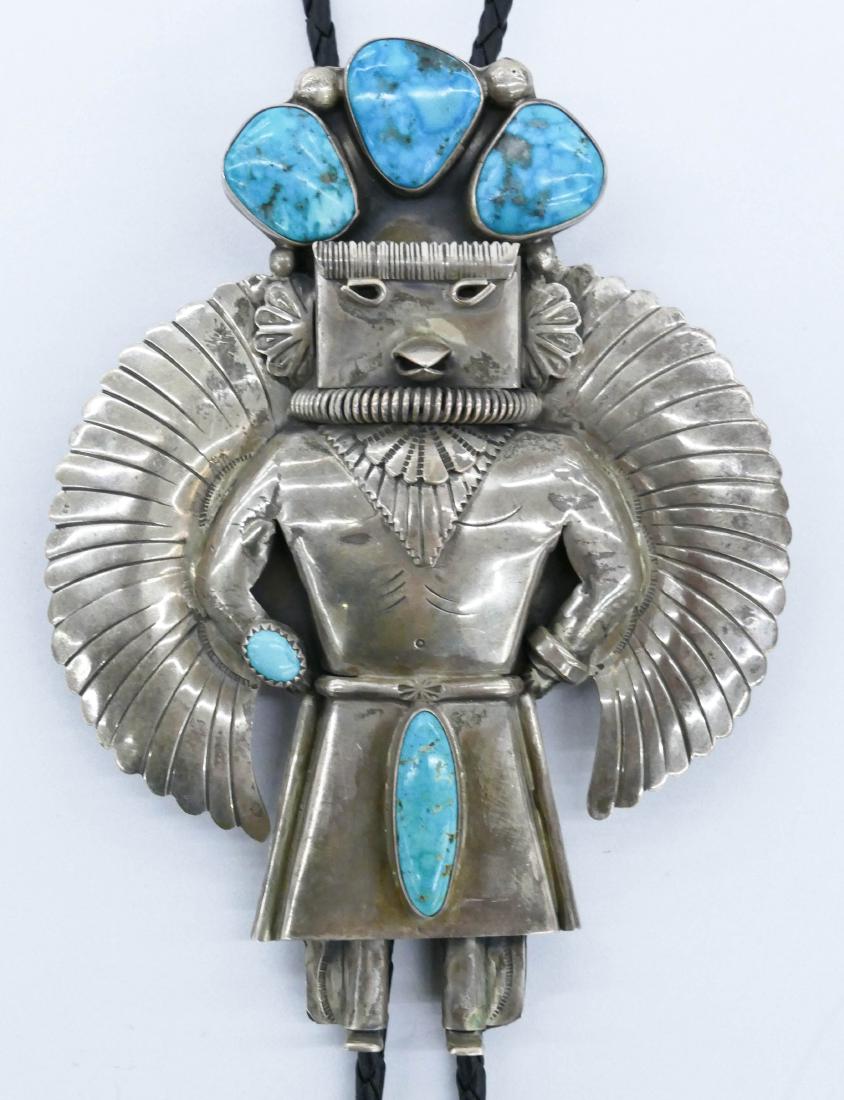 Jerry Roun Navajo Silver Eagle Kachina Bolo Tie (1 of 3)