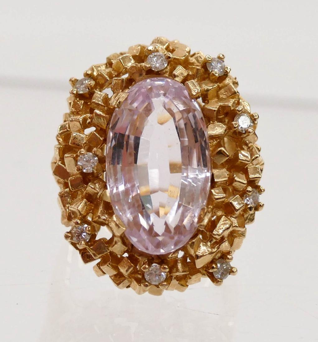 Lady's 14k Kunzite & Diamond Ring Size 6.5. Includes (1 of 3)