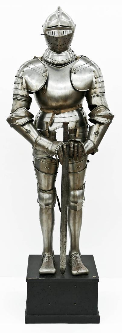German 16th Century Style Suit of Armor 67''x26''x17''. (1 of 10)