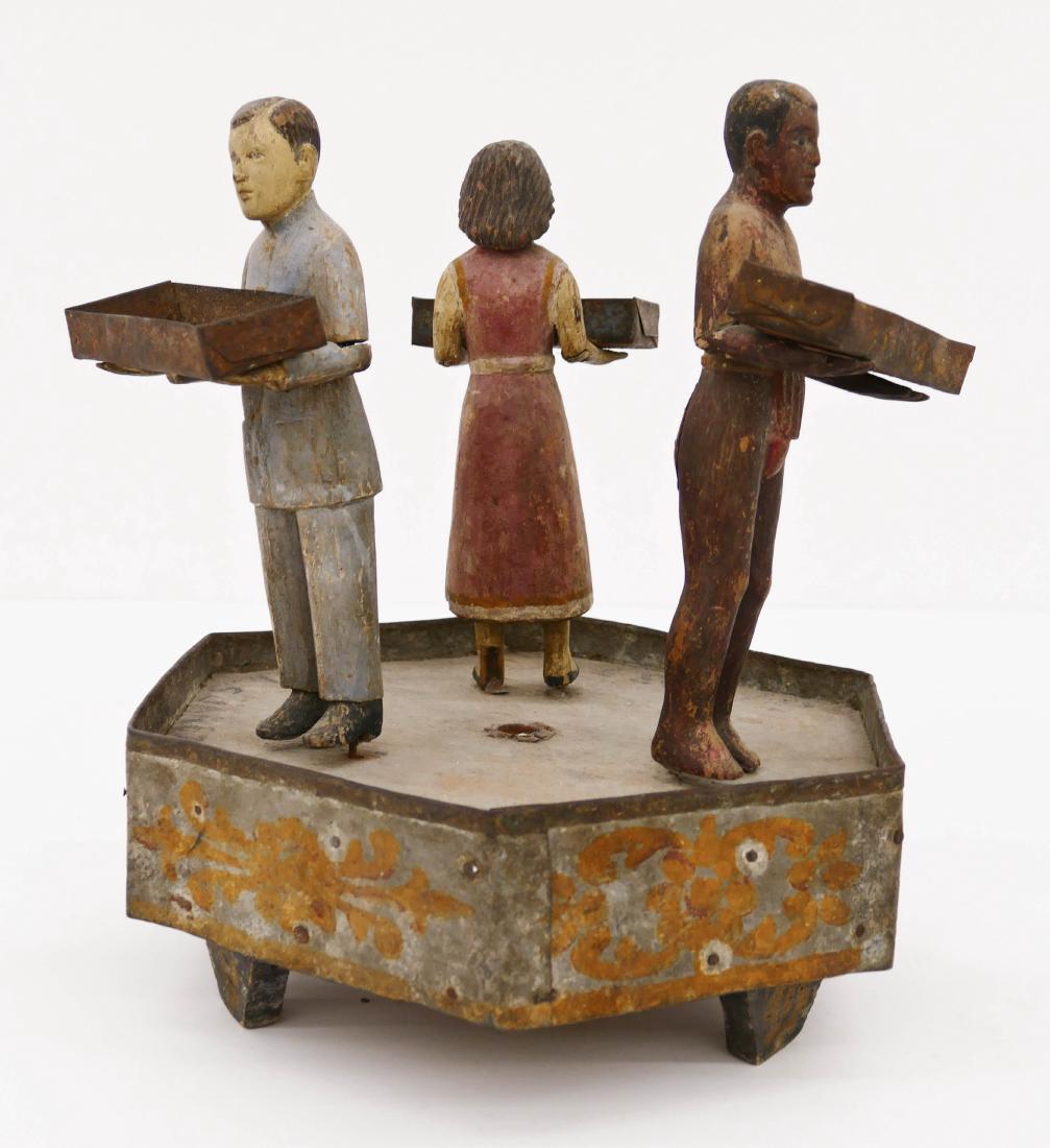 Mexican Folk Art Offering Wood Figure Group 11''x11''. (1 of 3)