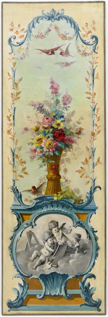 Antique French Still Life with Putti Oil on Canvas (1 of 3)