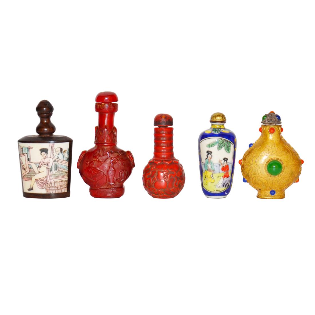 A Group of Five Snuff Bottles (1 of 10)