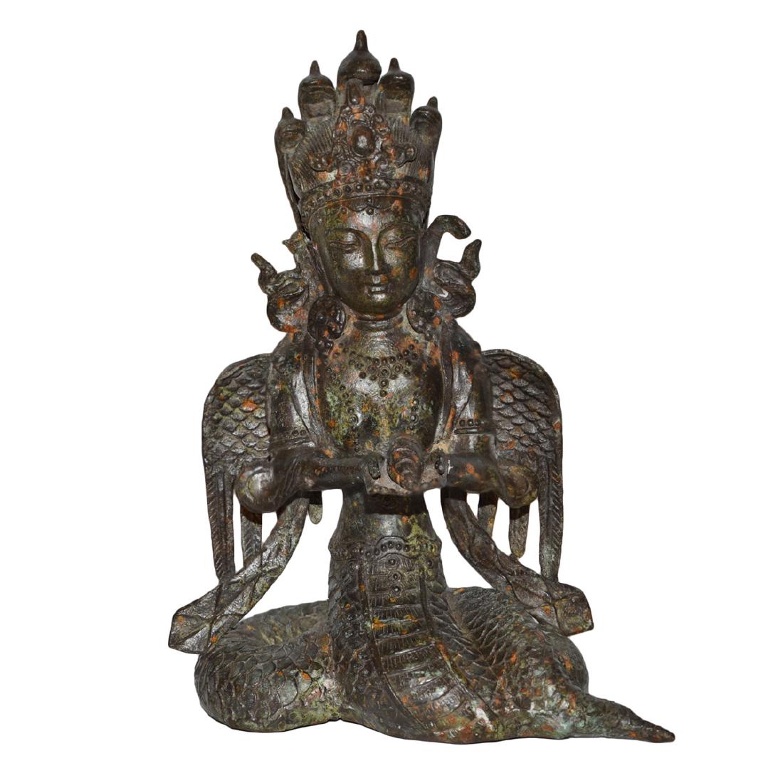 Ming Dynasty, Tibetan Bronze Figure of Suvannamaccha, (1 of 7)
