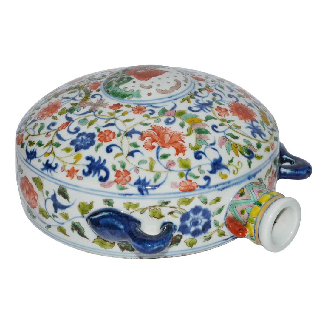 Ming, A Rare Wucai Copper-red Floral Flask, Bianhu (1 of 9)