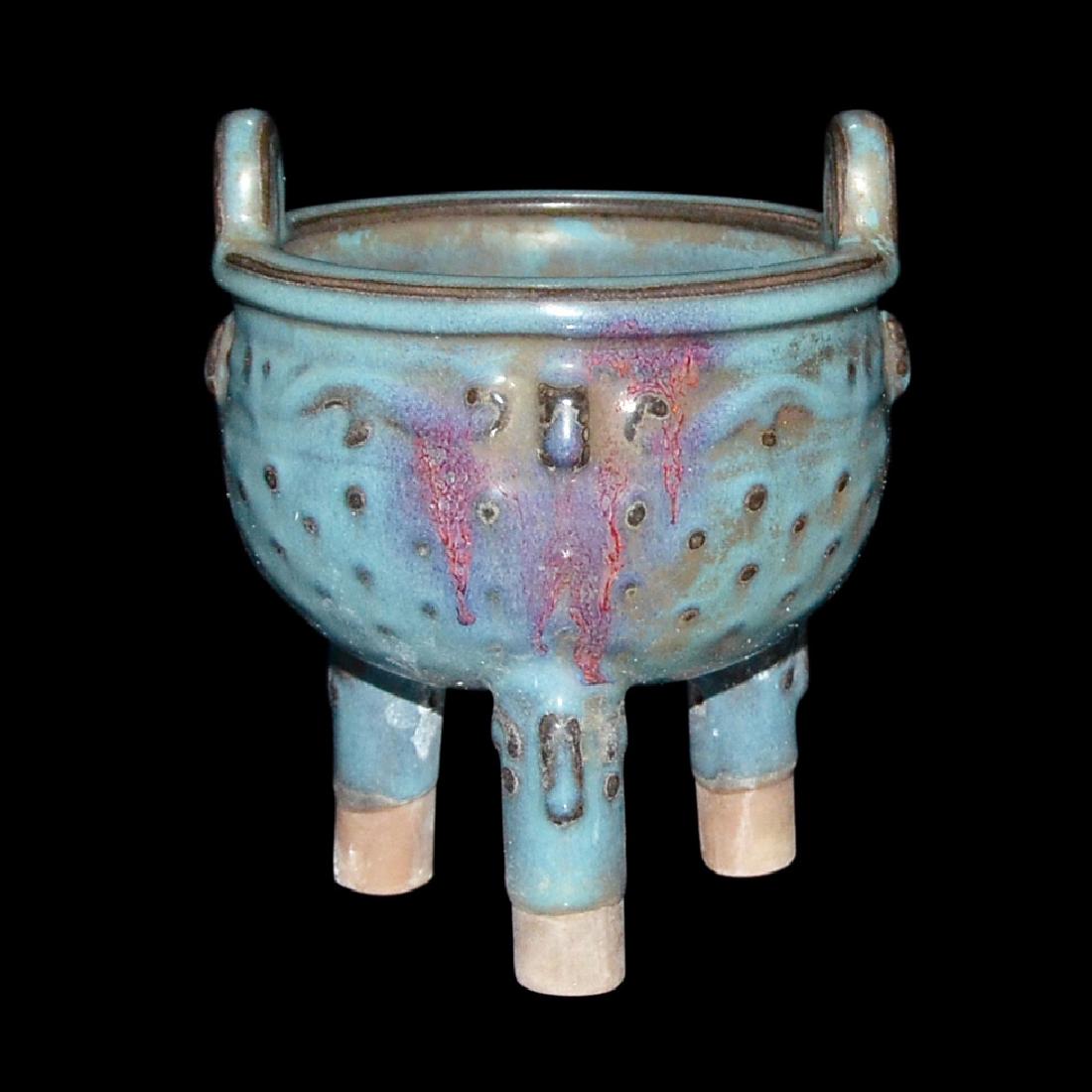 Southern Song, Junyao Tripod Censer with Purple Splash (1 of 6)