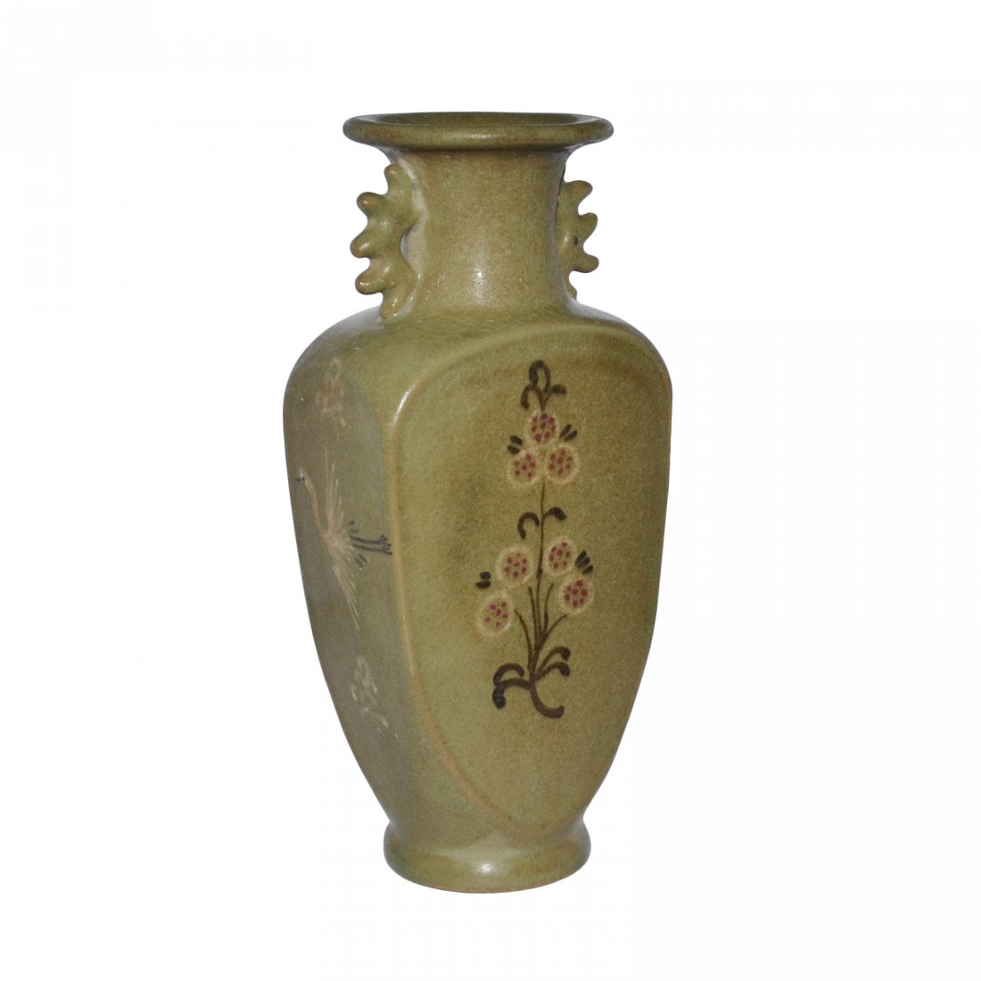 Korea, 19th Century Celadon-Glazed with Copper-red Flor (1 of 8)
