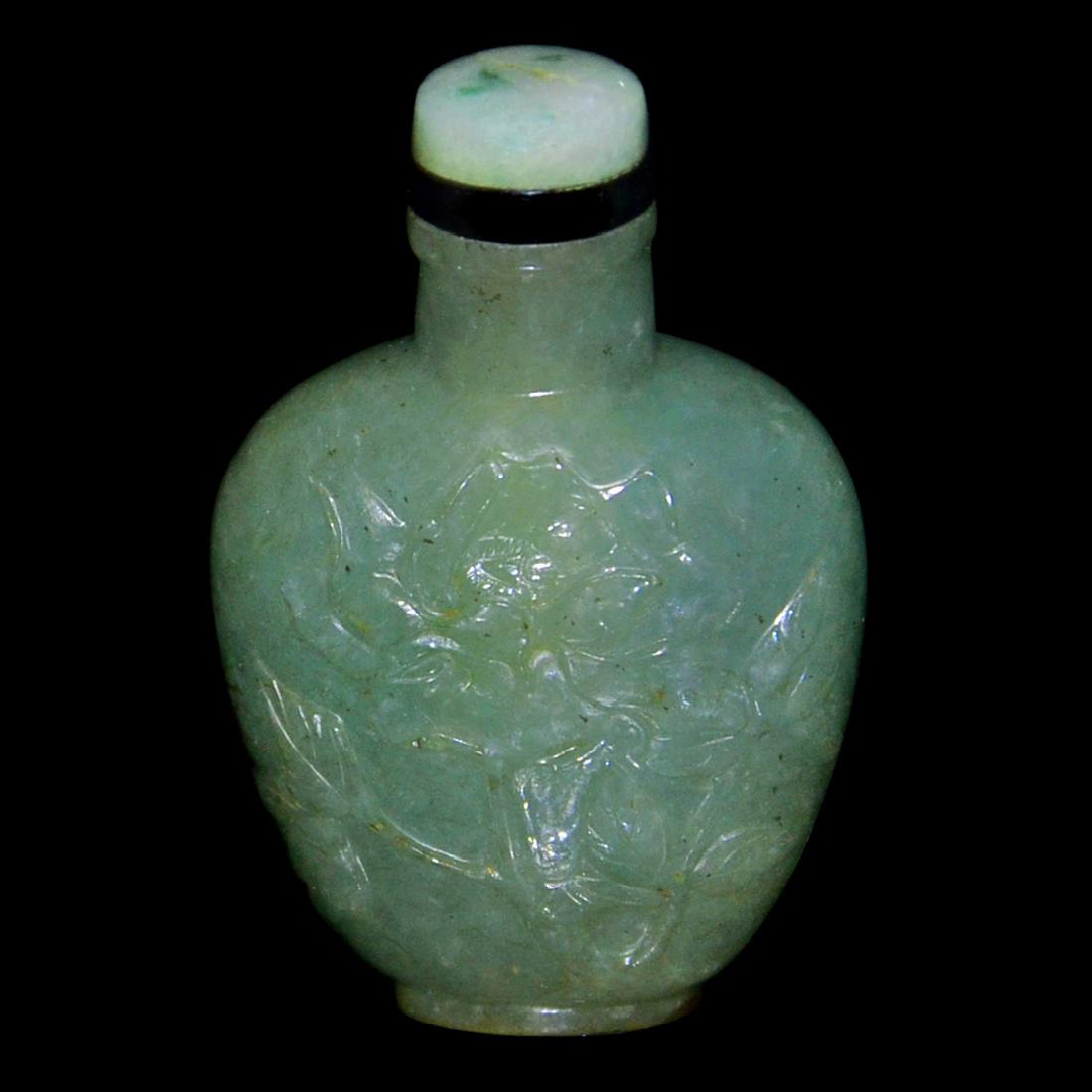 A Green Jade Mughal-Style Snuff Bottle (1 of 4)