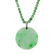 An Apple Green Jadeite Round Pendant with Diamond Clasp