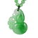 An Apple Green Jadeite Gourd Pendant with Flowers on a