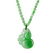 An Apple Green Jadeite Gourd Pendant with Flowers on a - 2