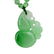 An Apple Green Jadeite Gourd Pendant with Flowers on a - 3
