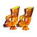 A Pair of Carved Golden Amber Gong