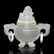 Crystal Tripod Censer with Carved Dragon and Loose Ring - 3