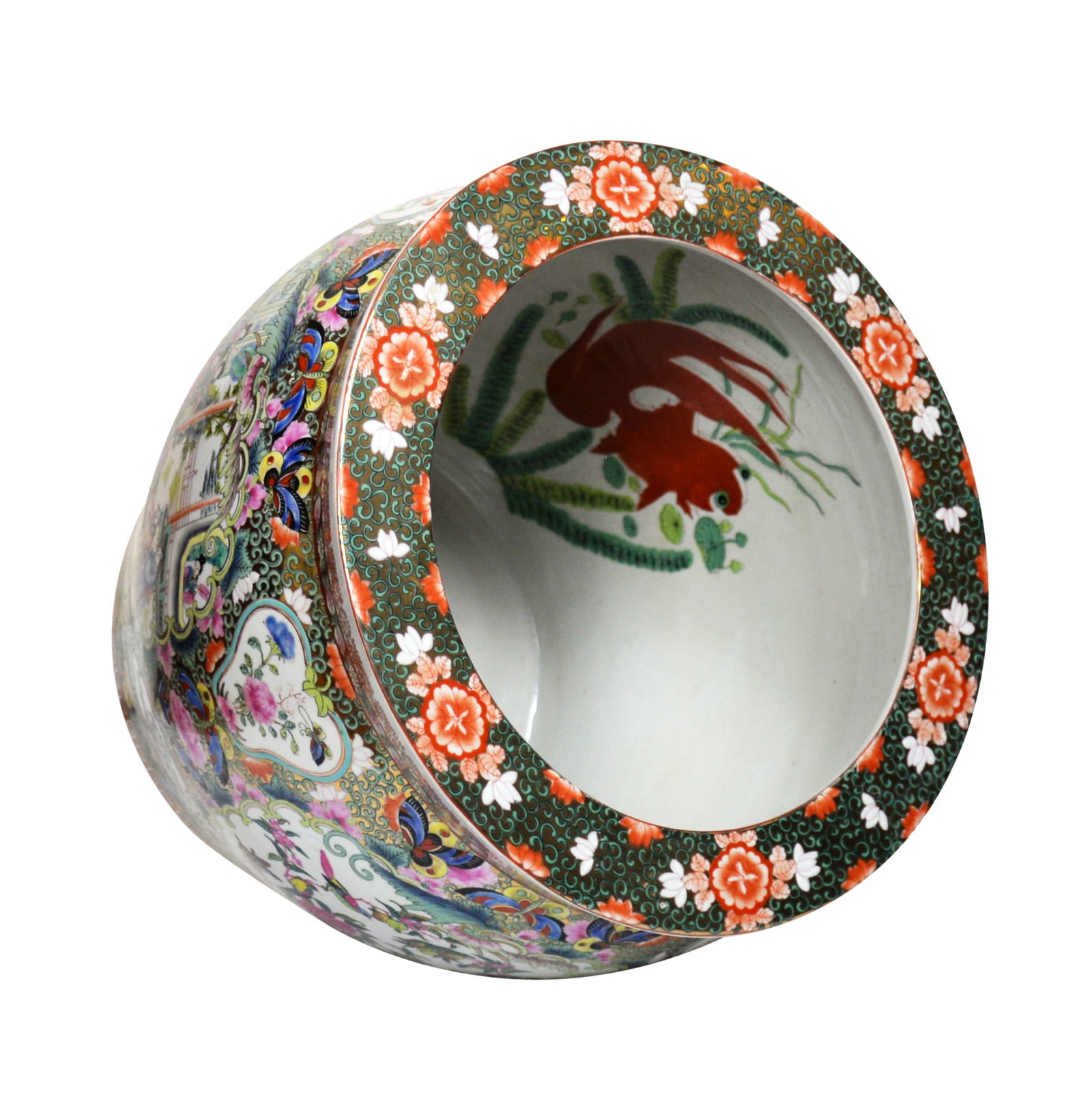 粉彩开光花鸟人物故事图鱼 - 6