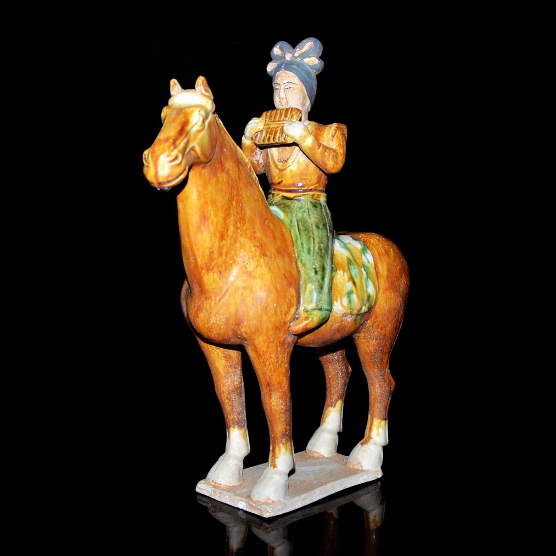 Tang, Sancai-Glazed Pottery Equestrian Figure (1 of 7)
