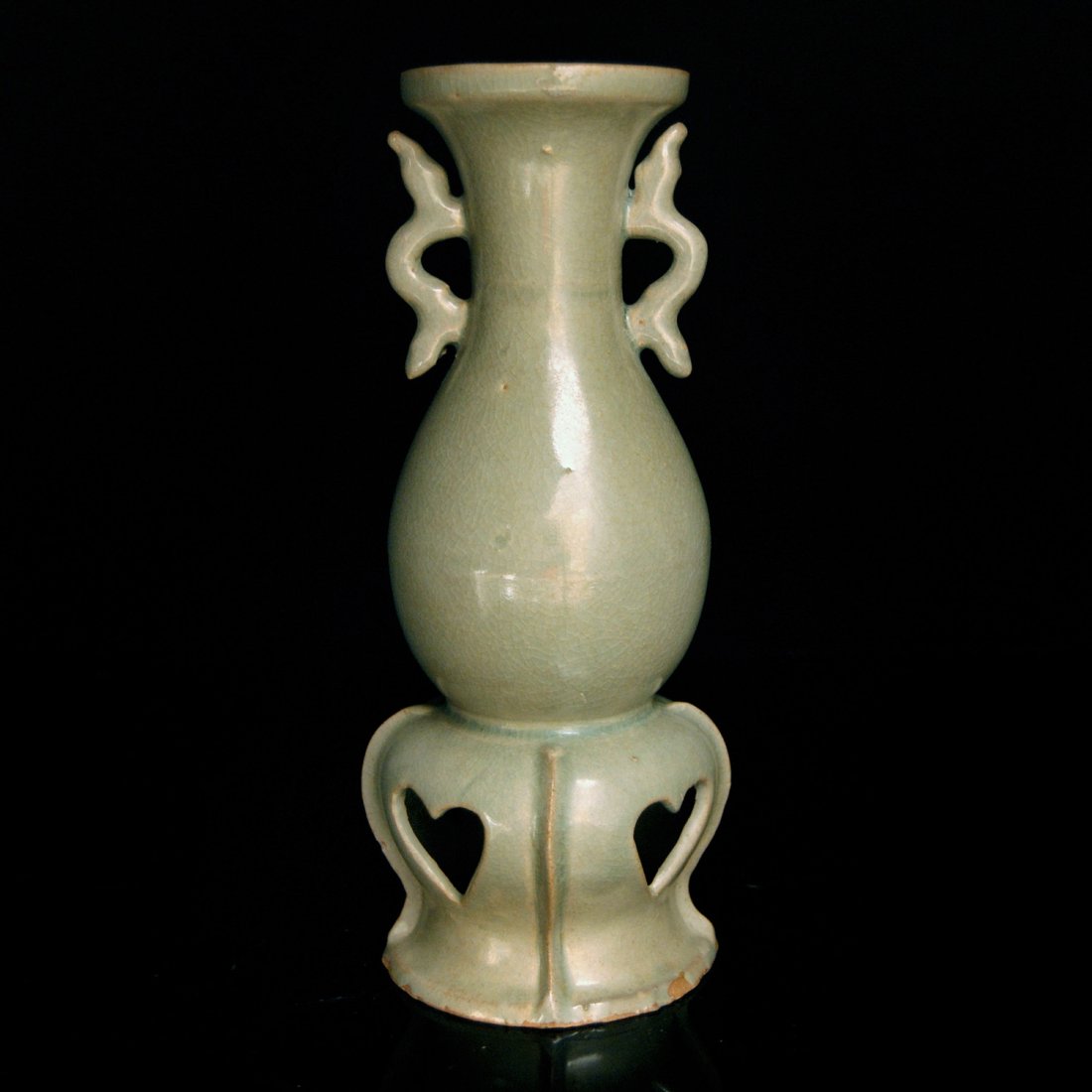 Song Dynasty, Celadon-glazed Dish Mouth-Rim Vase with (1 of 4)